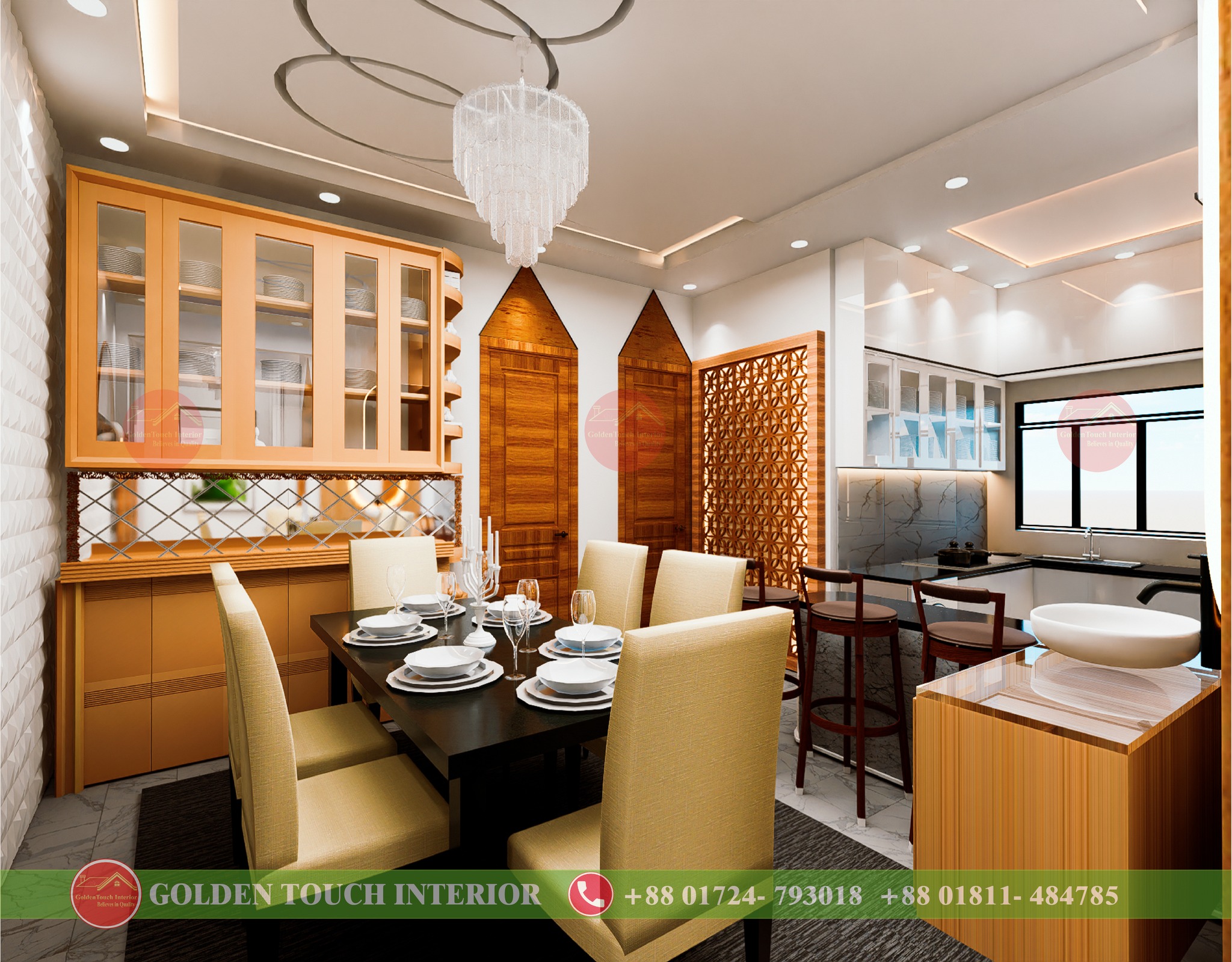 Interior design projects showcasing creativity and elegance by Golden Touch Interior, specialists in residential and commercial spaces in Bangladesh.